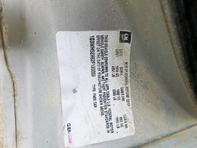 1G3WH52H62F130089 - 2002 OLDSMOBILE INTRIGUE G SILVER photo 10