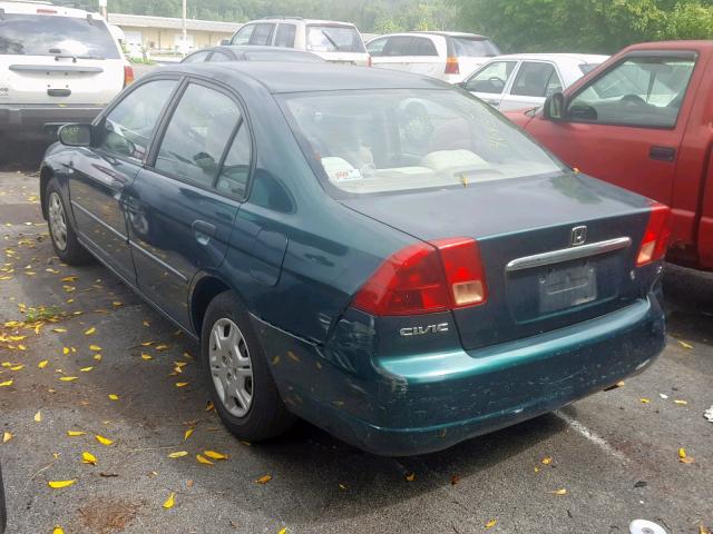 2HGES15221H619438 - 2001 HONDA CIVIC DX GREEN photo 3