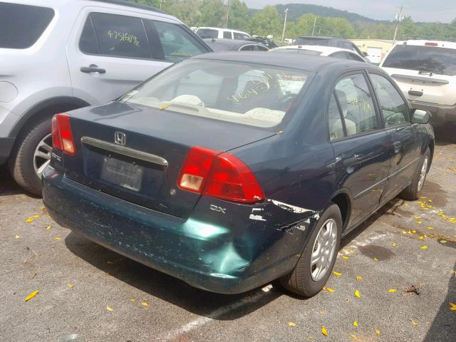 2HGES15221H619438 - 2001 HONDA CIVIC DX GREEN photo 4