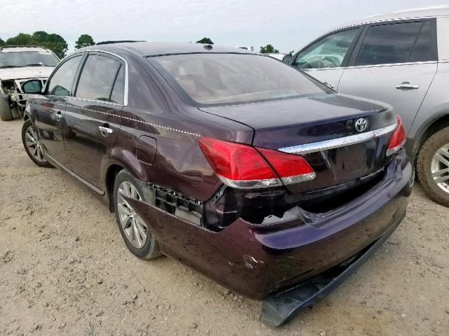 4T1BK3DB4BU375123 - 2011 TOYOTA AVALON BAS MAROON photo 3