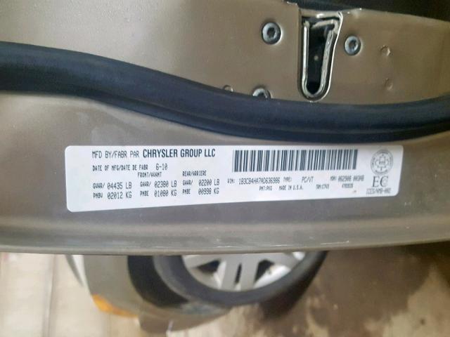 1B3CB4HA7AD636986 - 2010 DODGE CALIBER SX TAN photo 10