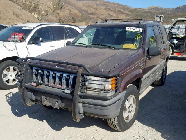 1J4GZ58S9SC520328 - 1995 JEEP GRAND CHER BURGUNDY photo 2