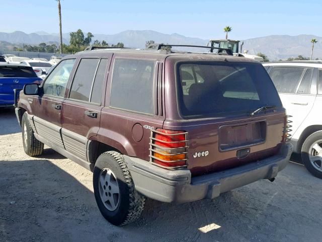 1J4GZ58S9SC520328 - 1995 JEEP GRAND CHER BURGUNDY photo 3