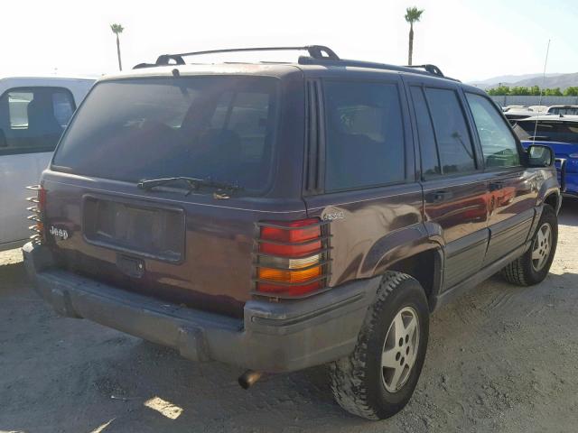 1J4GZ58S9SC520328 - 1995 JEEP GRAND CHER BURGUNDY photo 4