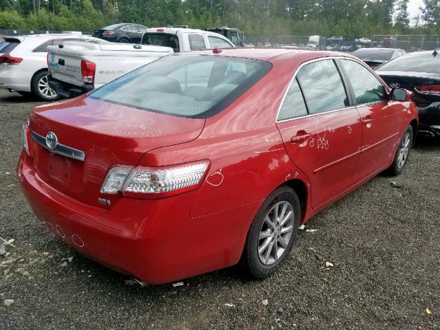 4T1BB3EK3BU141019 - 2011 TOYOTA CAMRY HYBR RED photo 4