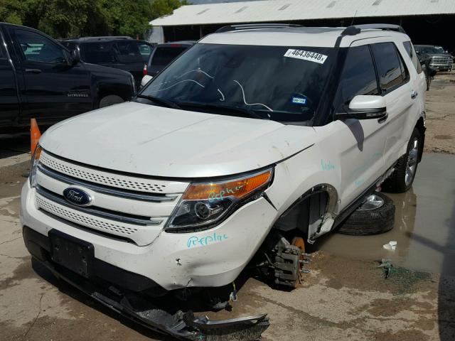 1FM5K8F81DGA70725 - 2013 FORD EXPLORER L WHITE photo 2