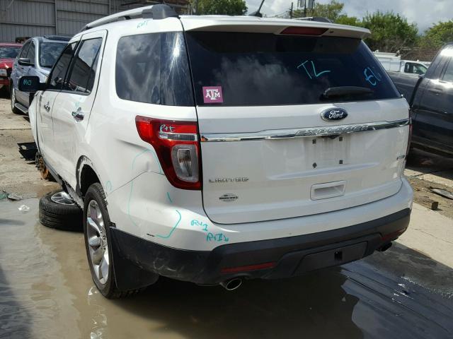 1FM5K8F81DGA70725 - 2013 FORD EXPLORER L WHITE photo 3