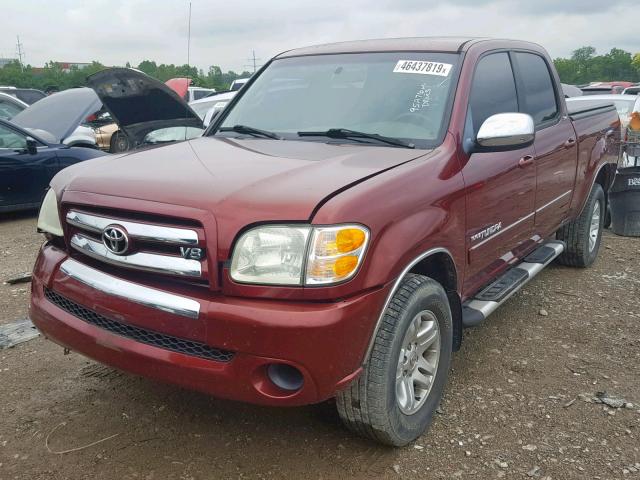 5TBDT44134S452491 - 2004 TOYOTA TUNDRA DOU MAROON photo 2