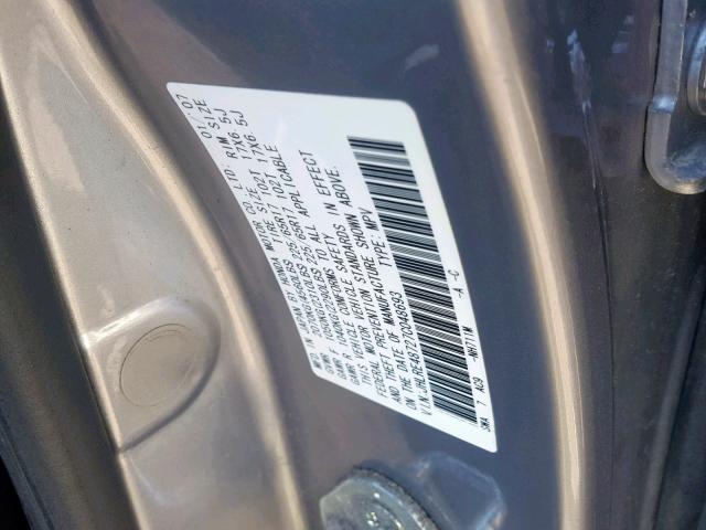 JHLRE48727C048693 - 2007 HONDA CR-V EXL SILVER photo 10