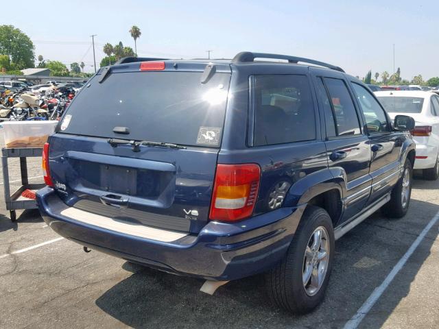 1J8GW68J64C109881 - 2004 JEEP GRAND CHER BLUE photo 4