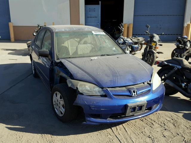 2HGES16395H597550 - 2005 HONDA CIVIC DX V BLUE photo 1