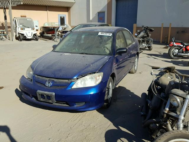 2HGES16395H597550 - 2005 HONDA CIVIC DX V BLUE photo 2