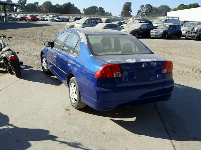 2HGES16395H597550 - 2005 HONDA CIVIC DX V BLUE photo 3