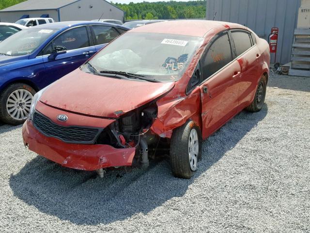 KNADM4A36D6300664 - 2013 KIA RIO LX RED photo 2