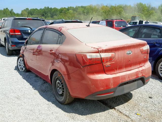 KNADM4A36D6300664 - 2013 KIA RIO LX RED photo 3