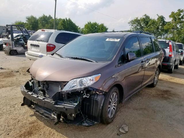 5TDYZ3DCXKS994722 - 2019 TOYOTA SIENNA LIM BROWN photo 2