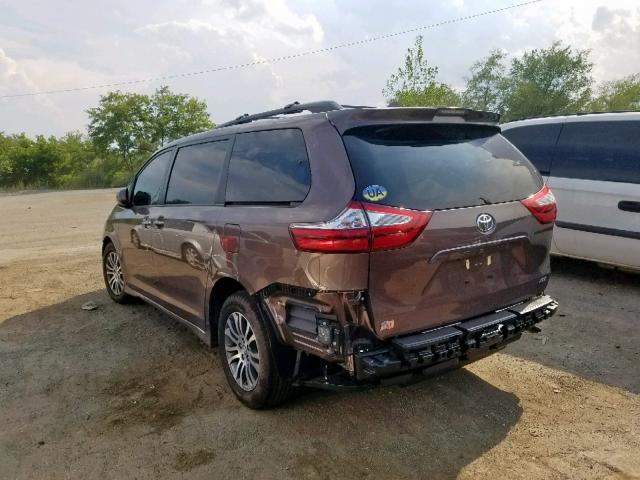 5TDYZ3DCXKS994722 - 2019 TOYOTA SIENNA LIM BROWN photo 3