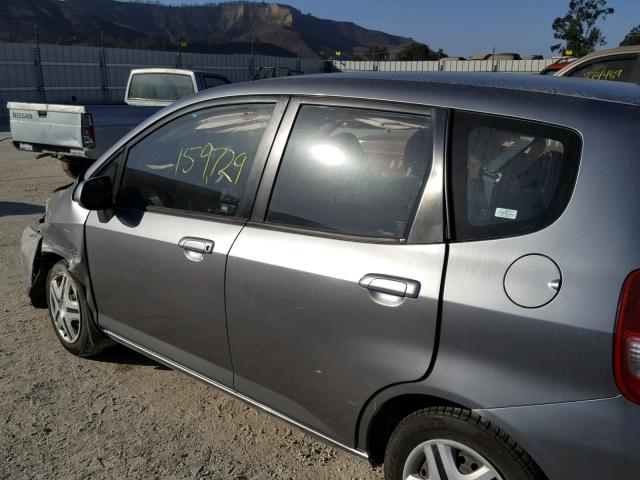 JHMGD38408S044283 - 2008 HONDA FIT GRAY photo 9