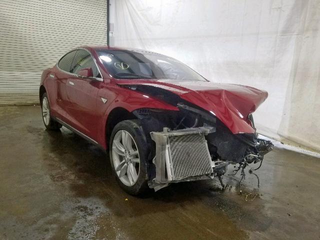 5YJSA1H1XEFP48644 - 2014 TESLA MODEL S RED photo 1