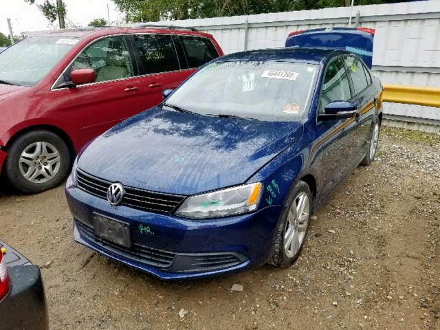 3VWDZ7AJ7BM077615 - 2011 VOLKSWAGEN JETTA SE BLUE photo 2