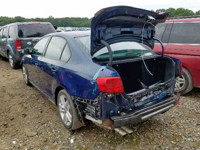 3VWDZ7AJ7BM077615 - 2011 VOLKSWAGEN JETTA SE BLUE photo 3