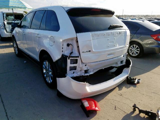 2FMDK3J94DBB69934 - 2013 FORD EDGE SEL WHITE photo 3