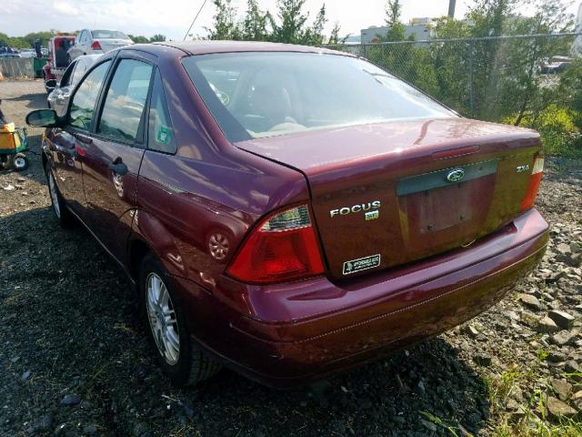 1FAHP34N96W215295 - 2006 FORD FOCUS ZX4 MAROON photo 3