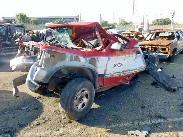 1B7GG23Y1RS520491 - 1994 DODGE DAKOTA RED photo 2