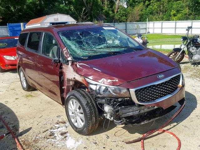 KNDMB5C17G6090638 - 2016 KIA SEDONA LX BURGUNDY photo 1