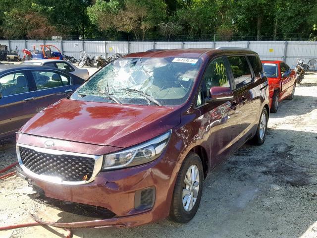 KNDMB5C17G6090638 - 2016 KIA SEDONA LX BURGUNDY photo 2