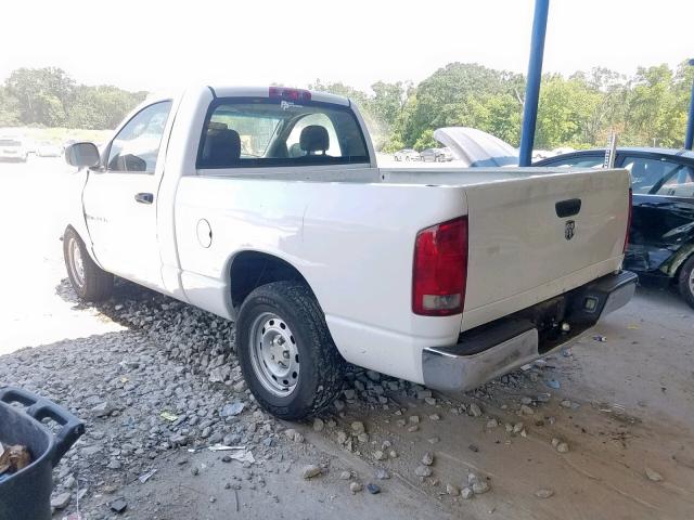 1D7HA16K55J583607 - 2005 DODGE RAM 1500 S WHITE photo 3