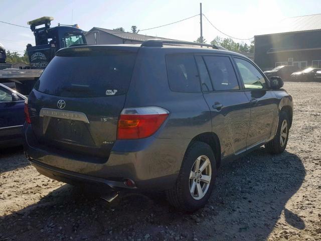 JTEES41A182076420 - 2008 TOYOTA HIGHLANDER GRAY photo 4