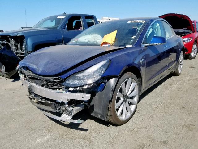 5YJ3E1EB9JF091903 - 2018 TESLA MODEL 3 BLUE photo 2