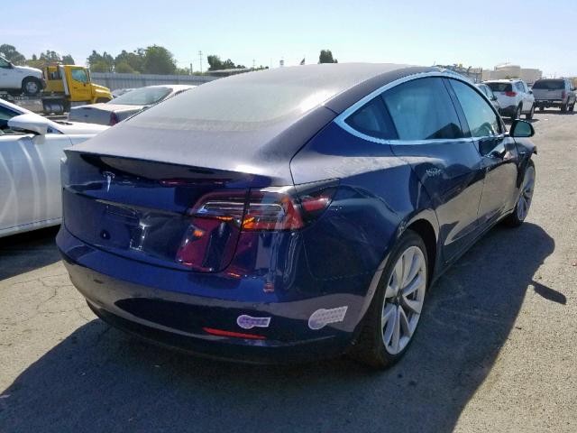 5YJ3E1EB9JF091903 - 2018 TESLA MODEL 3 BLUE photo 4