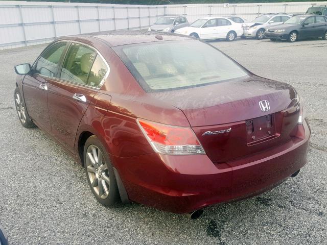 1HGCP36848A031332 - 2008 HONDA ACCORD EXL PURPLE photo 3