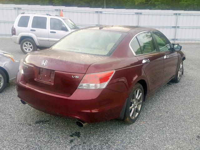 1HGCP36848A031332 - 2008 HONDA ACCORD EXL PURPLE photo 4