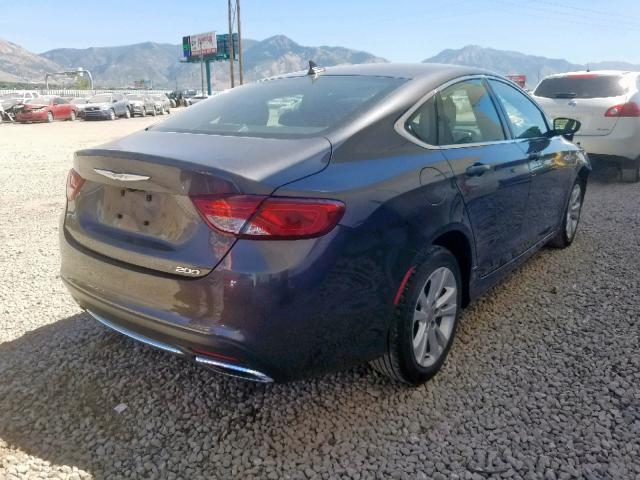 1C3CCCAG5GN151192 - 2016 CHRYSLER 200 LIMITE GRAY photo 4