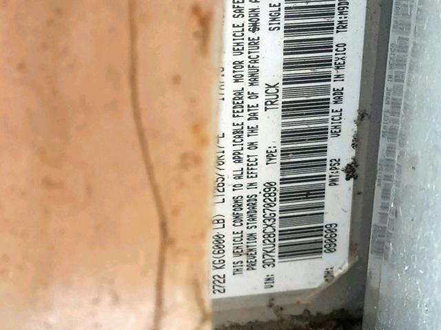 3D7KU28CX3G702890 - 2003 DODGE RAM 2500 S ვერცხლისფერი ფოტო 10