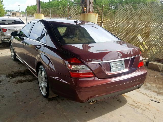 WDDNG71X98A179253 - 2008 MERCEDES-BENZ S 550 MAROON photo 3