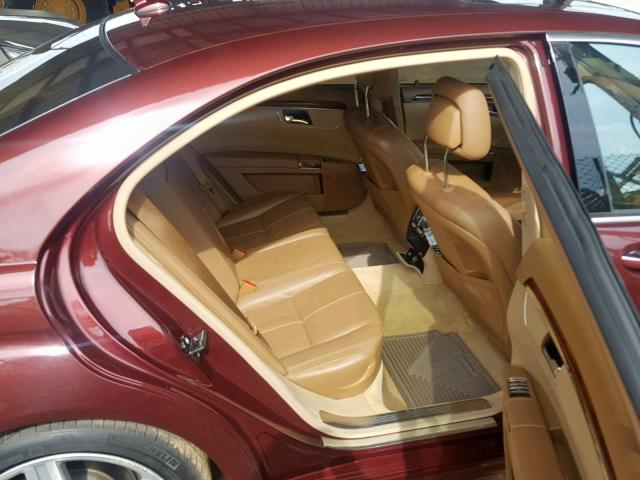 WDDNG71X98A179253 - 2008 MERCEDES-BENZ S 550 MAROON photo 6