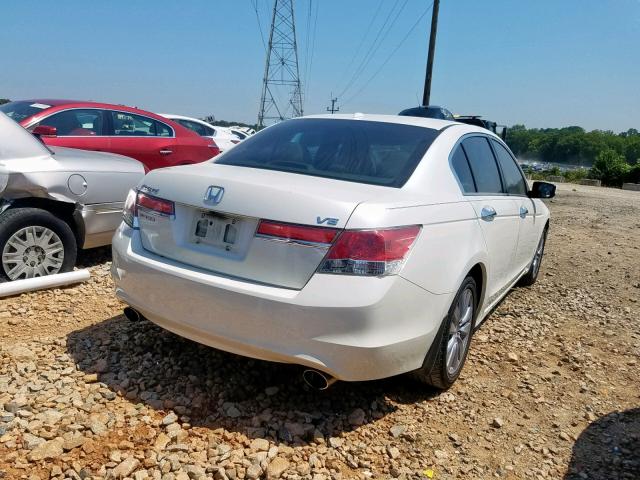 1HGCP3F87BA000194 - 2011 HONDA ACCORD EXL WHITE photo 4