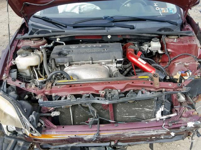 JTKDE177960111904 - 2006 TOYOTA SCION TC მუქწითელი ფოტო 7