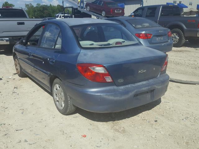 KNADC123726159181 - 2002 KIA RIO BLUE photo 3