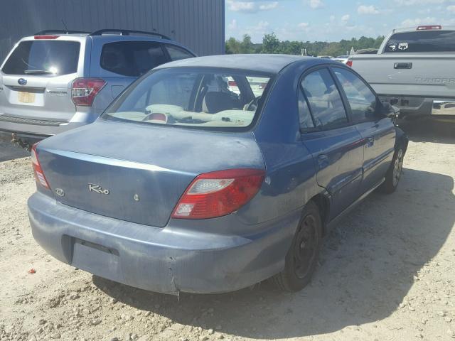 KNADC123726159181 - 2002 KIA RIO BLUE photo 4