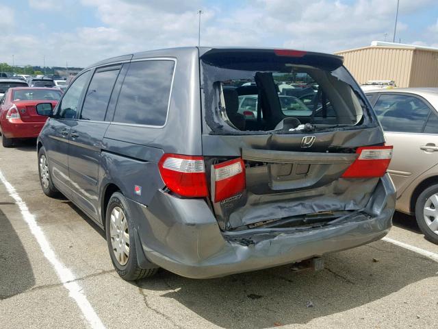 5FNRL38227B007629 - 2007 HONDA ODYSSEY LX SILVER photo 3