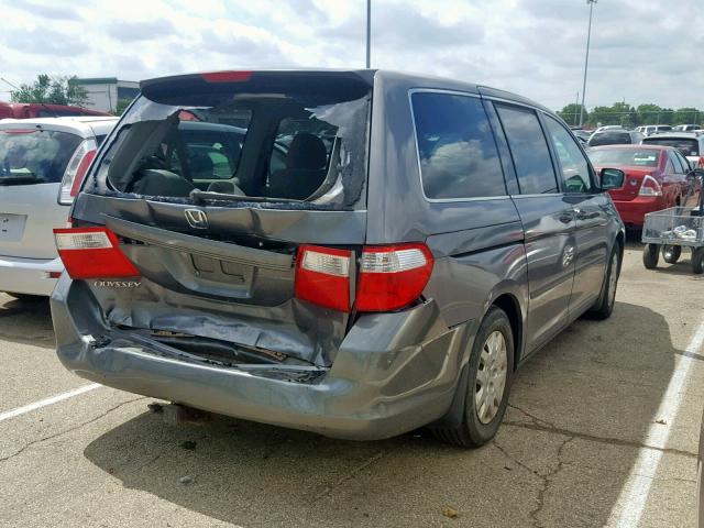 5FNRL38227B007629 - 2007 HONDA ODYSSEY LX SILVER photo 4