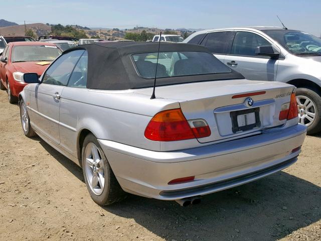 WBABS33443JY43794 - 2003 BMW 325 CI SILVER photo 3