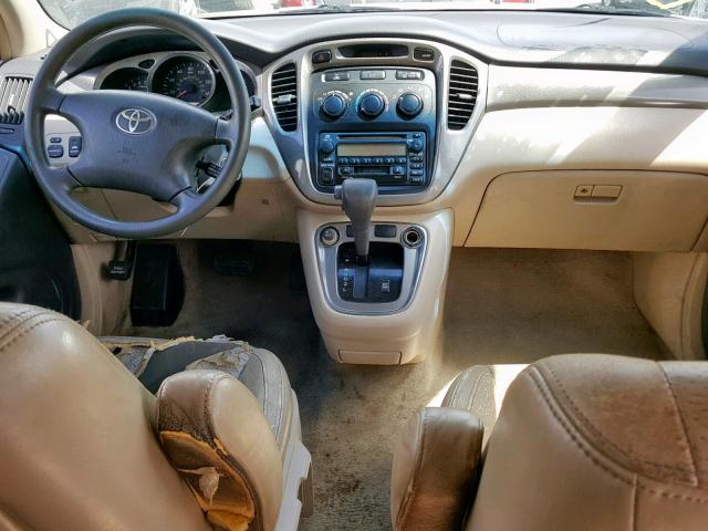 JTEGD21A810016661 - 2001 TOYOTA HIGHLANDER GOLD photo 9