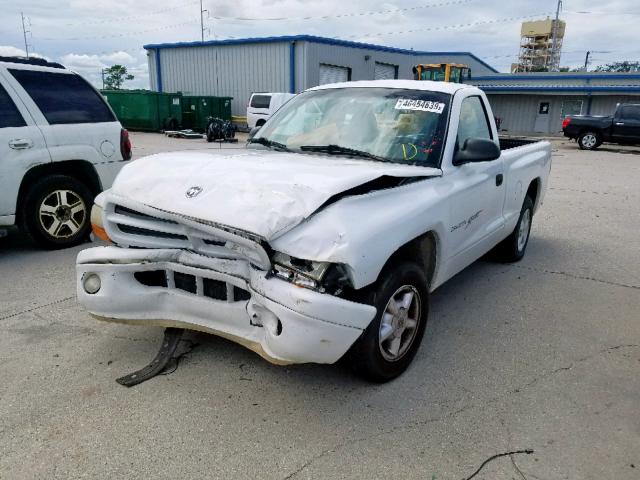 1B7FL26X4YS688442 - 2000 DODGE DAKOTA WHITE photo 2