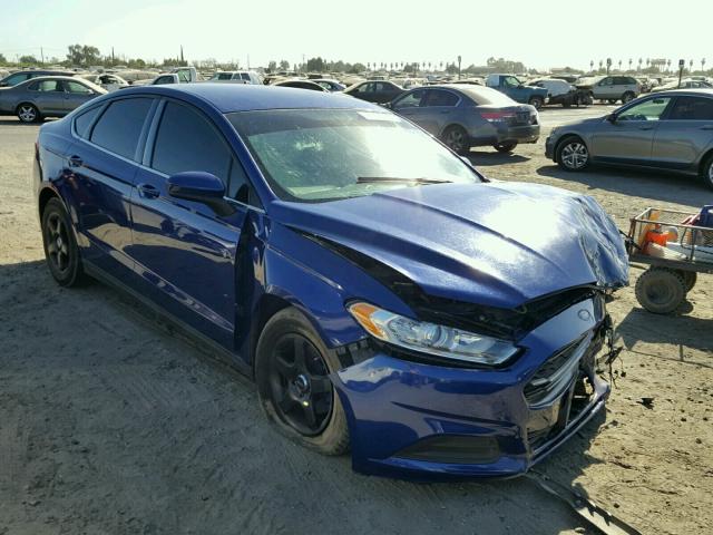 3FA6P0G76ER334488 - 2014 FORD FUSION S BLUE photo 1